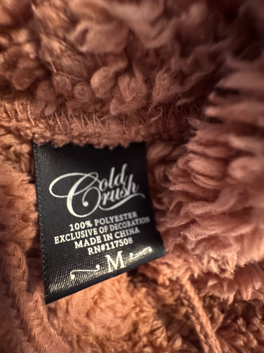 Cozy Plush Pom-Detail Hooded Pullover in Dusty Rose - Picture 4 of 7